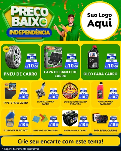 Modelo de Rede Social para Feed Instagram com o tema Preço Baixo de Independência para Auto peças
