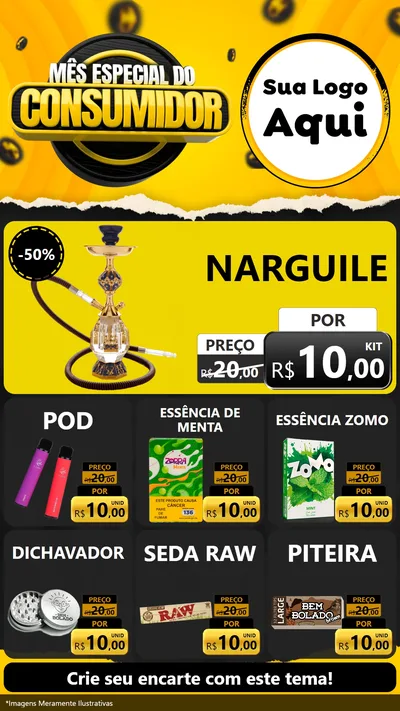 Modelo de Rede Social para Stories com o tema Mês Especial do Consumidor para Tabacaria