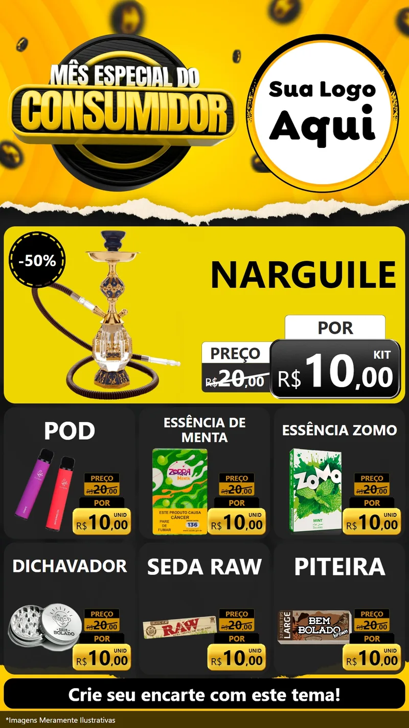Modelo de Rede Social para Stories com o tema Mês Especial do Consumidor para Tabacaria