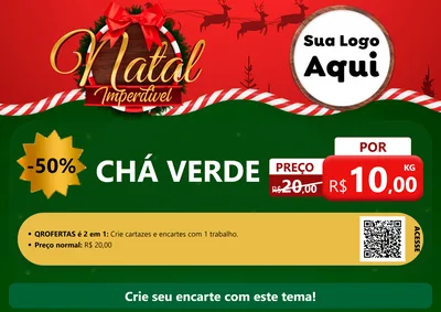 Modelo de Cartaz para Cartaz A4 Horizontal com o tema Natal Imperdível para Produtos Naturais