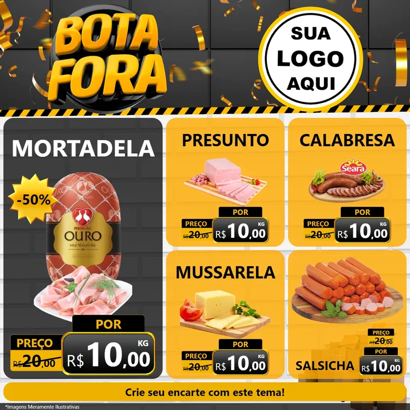 Modelo de Rede Social para Feed Facebook com o tema Bota Fora para Frios e Laticínios