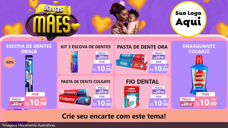 Modelo de TV para TV Horizontal com o tema Dia das Mães para Higiene Pessoal