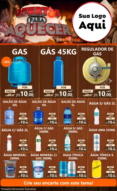 Modelo de Encarte para Encarte Grande com o tema Ofertas Para Aquecer para Água e gás