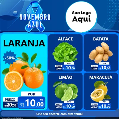 Modelo de Rede Social para Feed Facebook com o tema Novembro Azul para Hortifrúti
