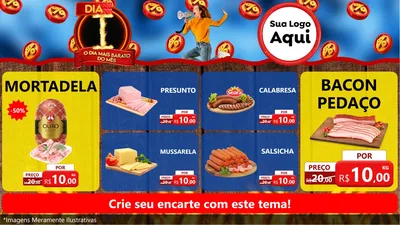 Modelo de TV para TV Horizontal com o tema Dia I - O Dia Mais Barato Do Mês para Frios e Laticínios