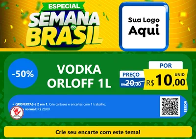 Modelo de Cartaz para Cartaz A4 Horizontal com o tema Especial Semana do Brasil para Distribuidora de bebidas