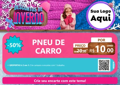 Modelo de Cartaz para Cartaz A4 Horizontal com o tema Descontos de Inverno para Auto peças
