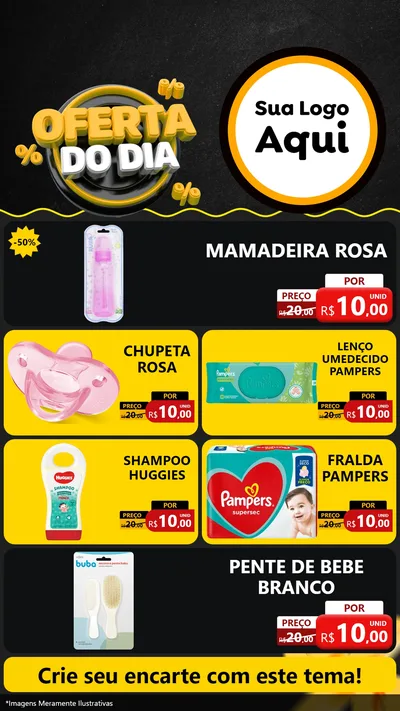 Modelo de TV para TV Vertical com o tema Oferta Do Dia para Bebês