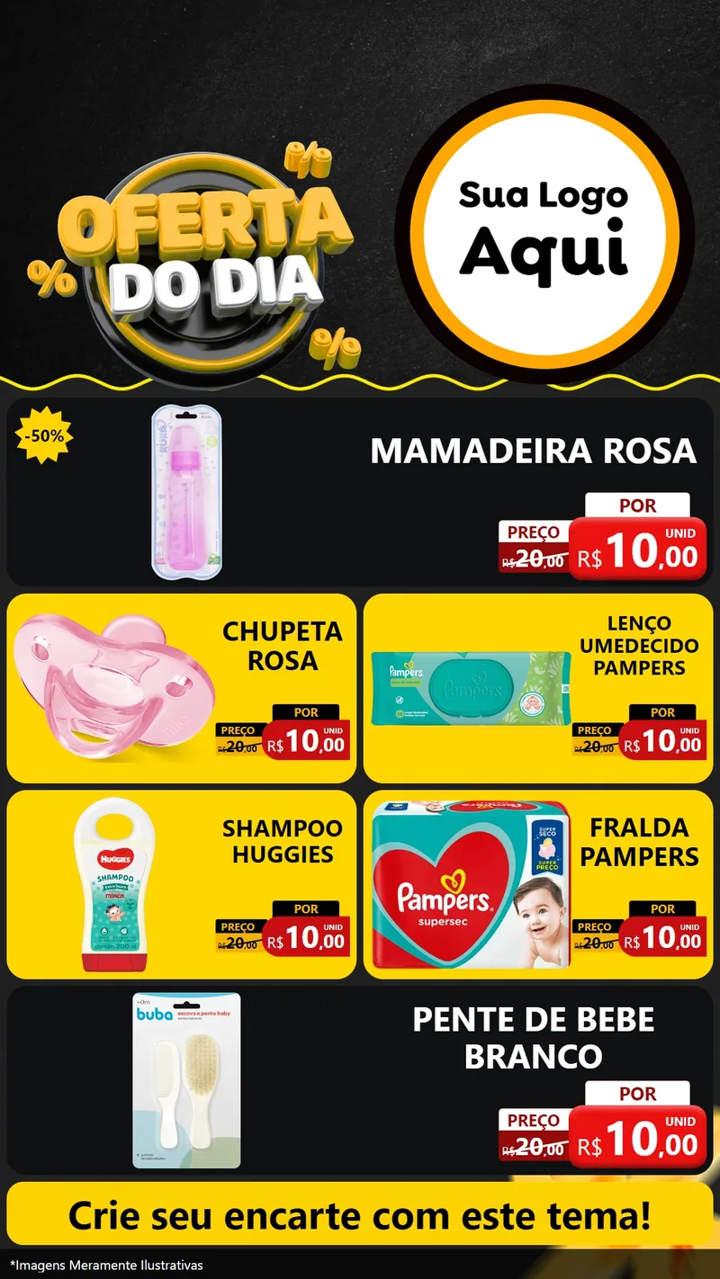 Modelo de TV para TV Vertical com o tema Oferta Do Dia para Bebês