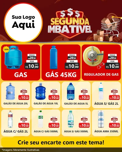 Modelo de Rede Social para Feed Instagram com o tema Segunda Imbatível para Água e gás