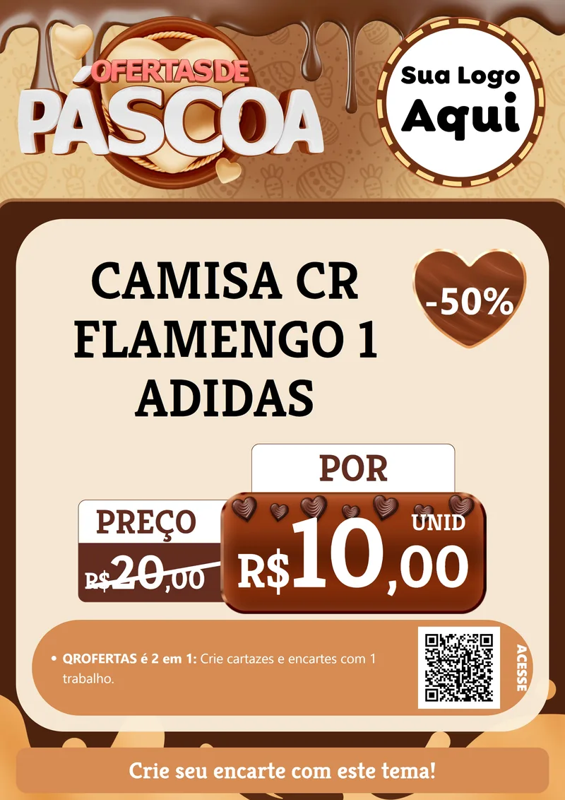 Modelo de Cartaz para Cartaz A4 Vertical com o tema Ofertas de Páscoa para Roupas e acessórios