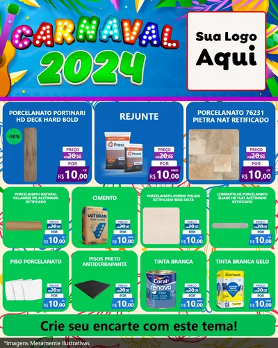 Modelo de Rede Social para Feed Instagram com o tema Carnaval 2027 para Pisos e revestimentos