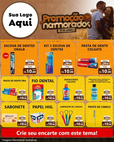 Modelo de Rede Social para Feed Instagram com o tema Promoção Namorados para Higiene Pessoal