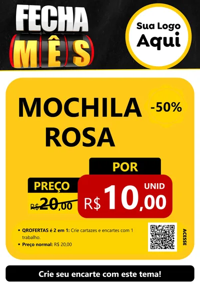 Modelo de Cartaz para Cartaz A4 Vertical com o tema Fecha Mês para Papelaria