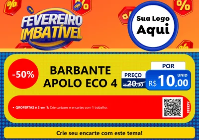 Modelo de Cartaz para Cartaz A4 Horizontal com o tema Fevereiro Imbatível para Armarinho e Aviamentos
