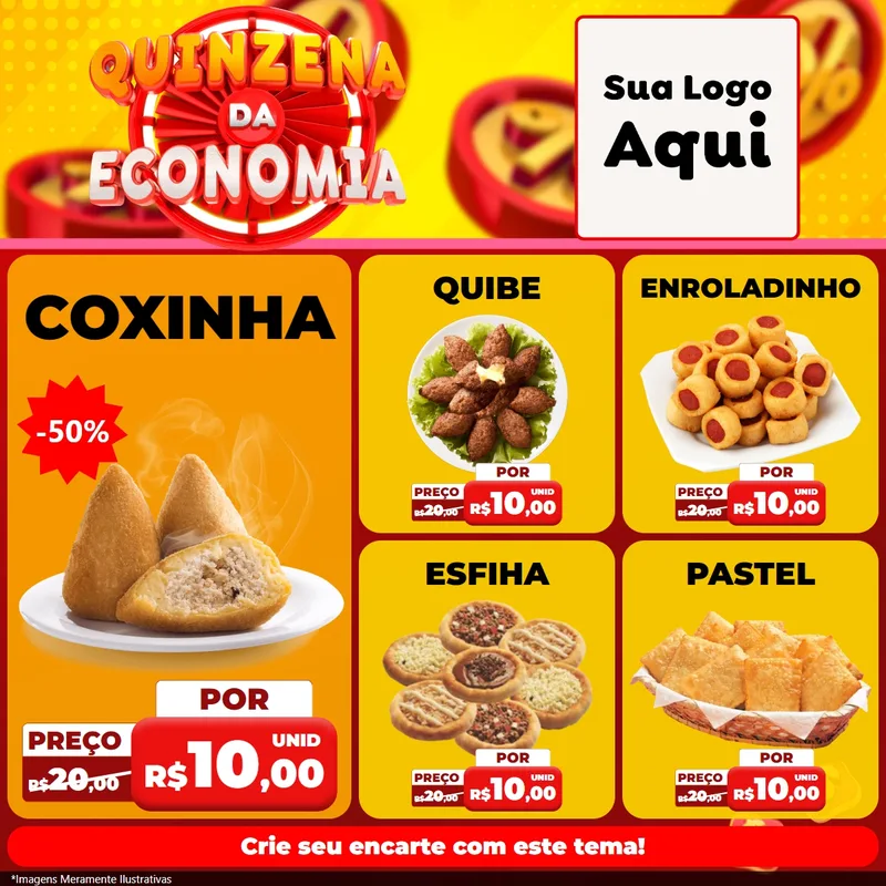 Modelo de Rede Social para Feed Facebook com o tema Quinzena Da Economia para Salgadaria