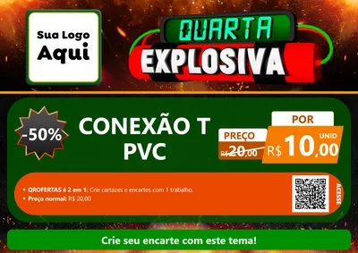 Modelo de Cartaz para Cartaz A4 Horizontal com o tema Quarta Explosiva para Tubos e conexões