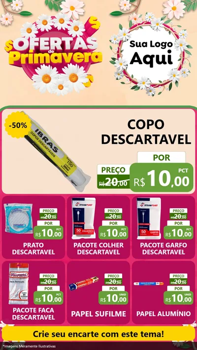 Modelo de Rede Social para Stories com o tema Ofertas de Primavera para Embalagens