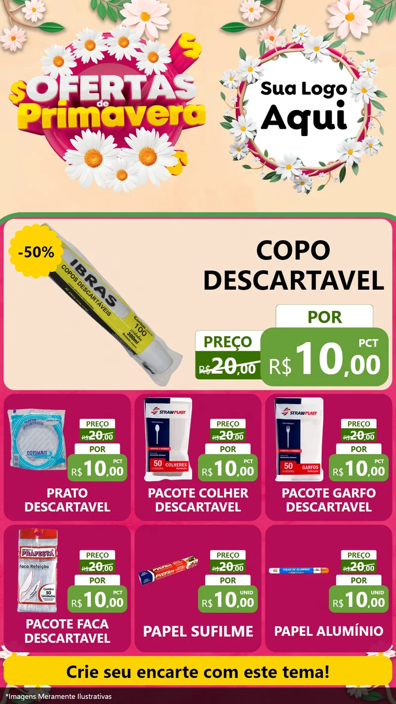 Modelo de Rede Social para Stories com o tema Ofertas de Primavera para Embalagens