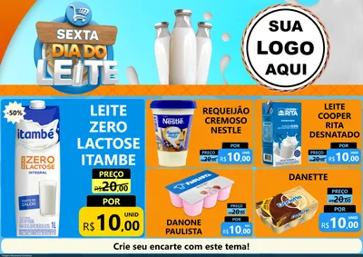 Modelo de Encarte para Encarte A4 Horizontal com o tema Sexta Dia do Leite para Frios e Laticínios
