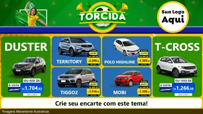 Modelo de TV para TV Horizontal com o tema Torcida para Concessionaria de Carros