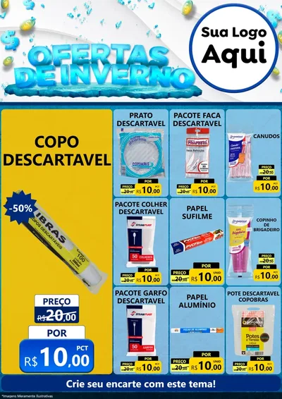 Modelo de Encarte para Encarte A4 Vertical com o tema Ofertas de Inverno para Embalagens