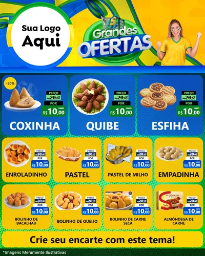 Modelo de Rede Social para Feed Instagram com o tema Grandes Ofertas para Salgadaria