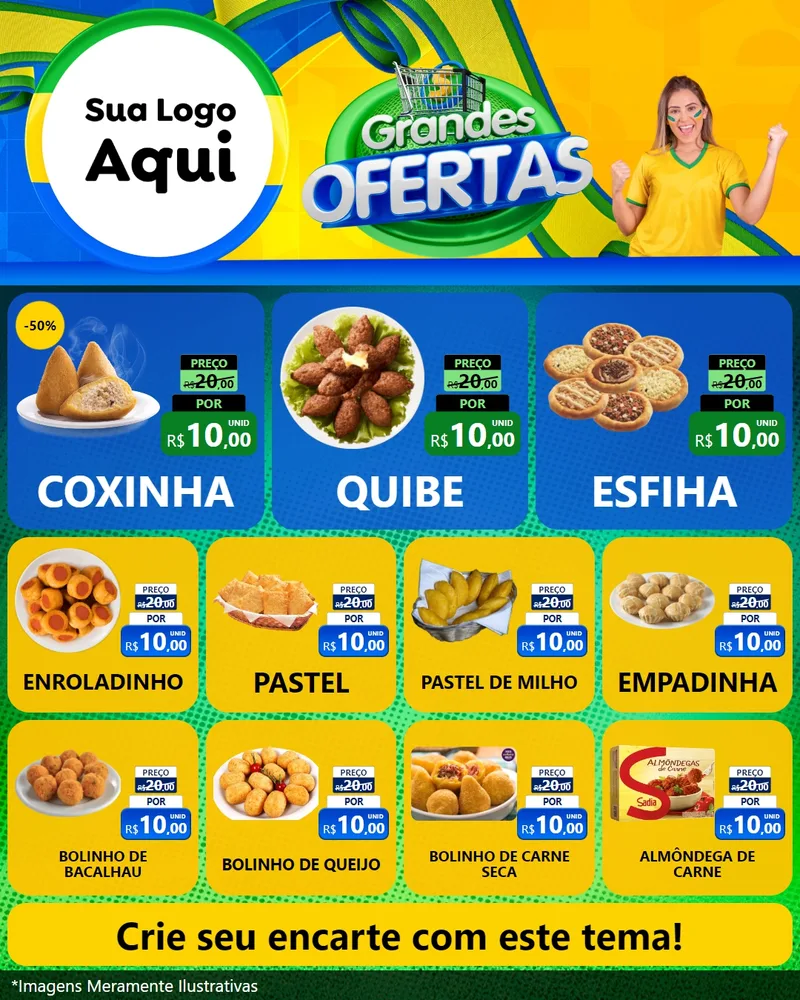 Modelo de Rede Social para Feed Instagram com o tema Grandes Ofertas para Salgadaria