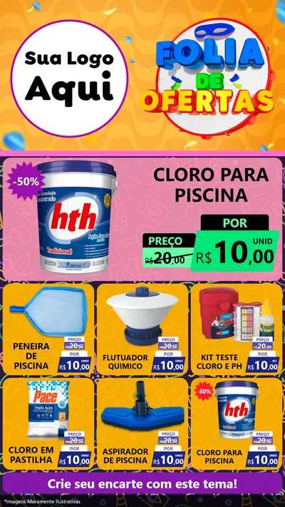 Modelo de Rede Social para Stories com o tema Folia de Ofertas para Produtos para Piscina