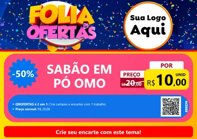 Modelo de Cartaz para Cartaz A4 Horizontal com o tema Folia de Ofertas para Produtos de Limpeza