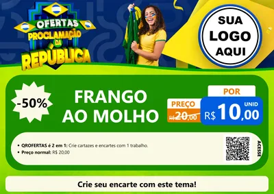 Modelo de Cartaz para Cartaz A4 Horizontal com o tema Ofertas Proclamação da República para Restaurante