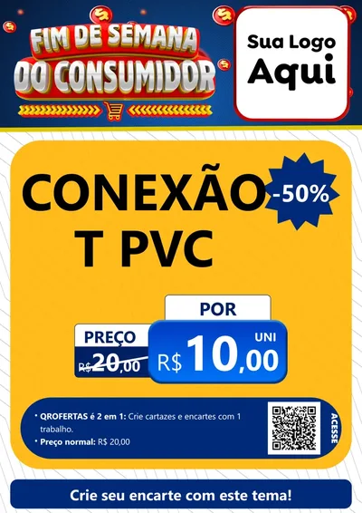 Modelo de Cartaz para Cartaz A4 Vertical com o tema Fim de Semana do Consumidor para Tubos e conexões