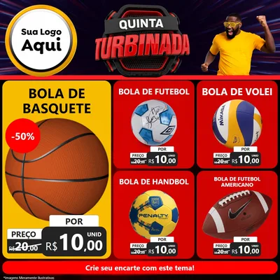 Modelo de Rede Social para Feed Facebook com o tema Quinta Turbinada para Artigos Esportivos