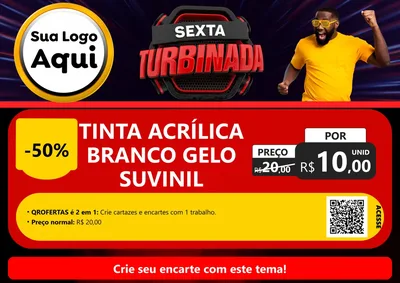 Modelo de Cartaz para Cartaz A4 Horizontal com o tema Sexta Turbinada para Tintas e Ferramentas