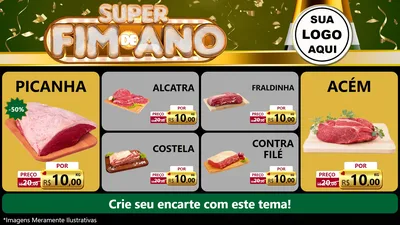 Modelo de TV para TV Horizontal com o tema Super Fim de Ano para Açougue