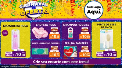 Modelo de TV para TV Horizontal com o tema Carnaval de Ofertas para Bebês