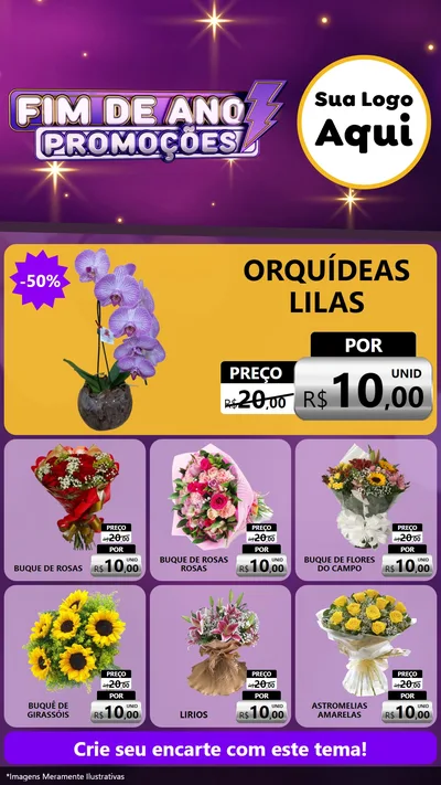 Modelo de Rede Social para Stories com o tema Fim de Ano Promoções para Floricultura e jardim