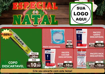 Modelo de Encarte para Encarte A4 Horizontal com o tema Especial de Natal para Embalagens