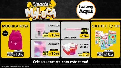 Modelo de TV para TV Horizontal com o tema Quarta Maluca para Papelaria