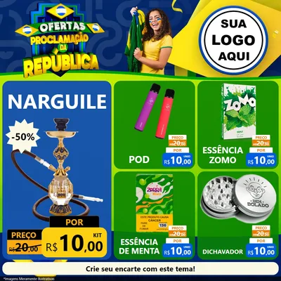 Modelo de Rede Social para Feed Facebook com o tema Ofertas Proclamação da República para Tabacaria