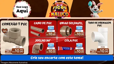 Modelo de TV para TV Horizontal com o tema O Coelho Ficou Maluco - Páscoa para Tubos e conexões