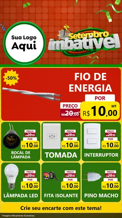 Modelo de Rede Social para Stories com o tema Setembro Imbatível para Materiais Elétricos