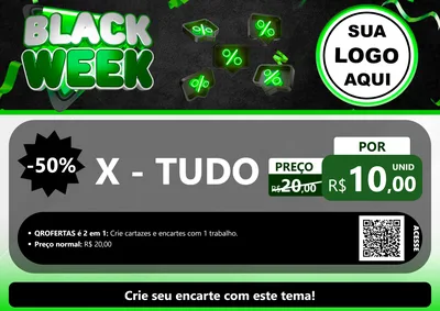 Modelo de Cartaz para Cartaz A4 Horizontal com o tema Black Week para Hamburgueria