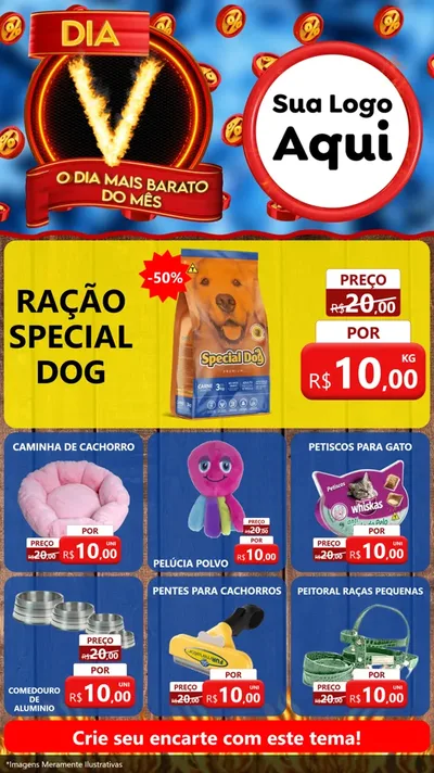 Modelo de Rede Social para Stories com o tema Dia V - O Dia Mais Barato Do Mês para Pet Shop