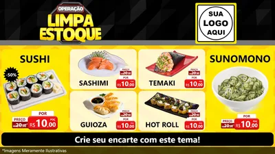 Modelo de TV para TV Horizontal com o tema Operação Limpa Estoque para Comida japonesa