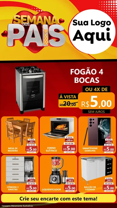 Modelo de Rede Social para Stories com o tema Semana Dos Pais para Móveis e Eletro