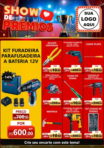 Modelo de Encarte para Encarte A4 Vertical com o tema Show de Prêmios para Maquinas e Ferramentas