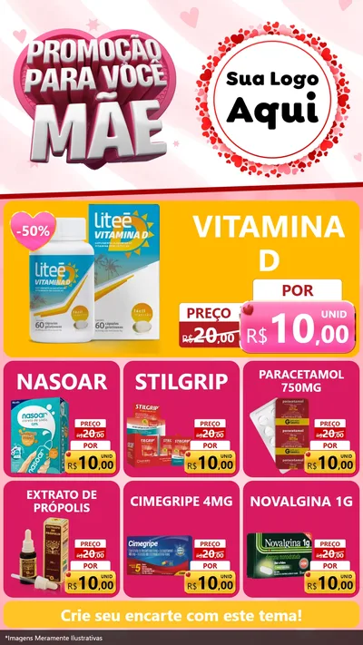 Modelo de Rede Social para Stories com o tema Promoção Para Você Mãe para Farmácia