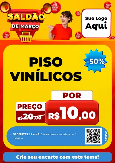 Modelo de Cartaz para Cartaz A4 Vertical com o tema Saldão de Março para Material para Construção