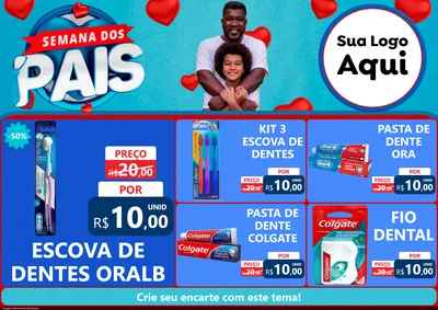 Modelo de Encarte para Encarte A4 Horizontal com o tema Semana Dos Pais para Higiene Pessoal